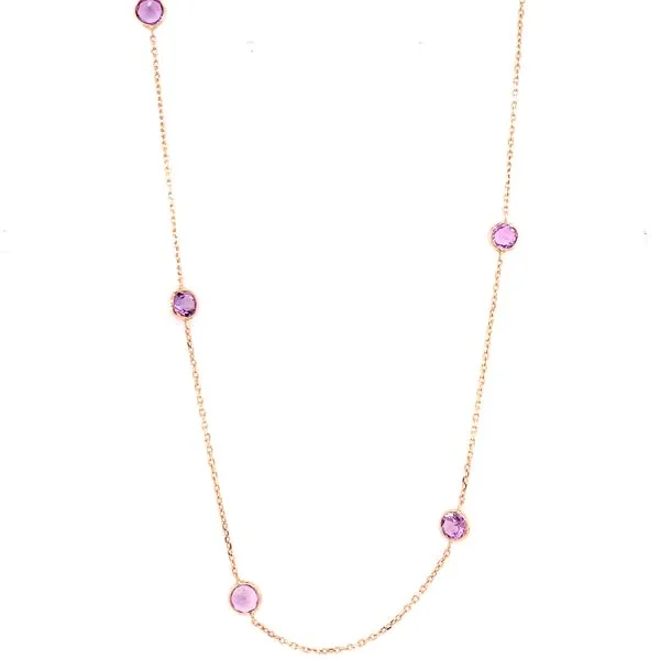 Colored Stone Necklace in 14 Karat Yellow Gold Tzfasman Jewelers Brooklyn, NY
