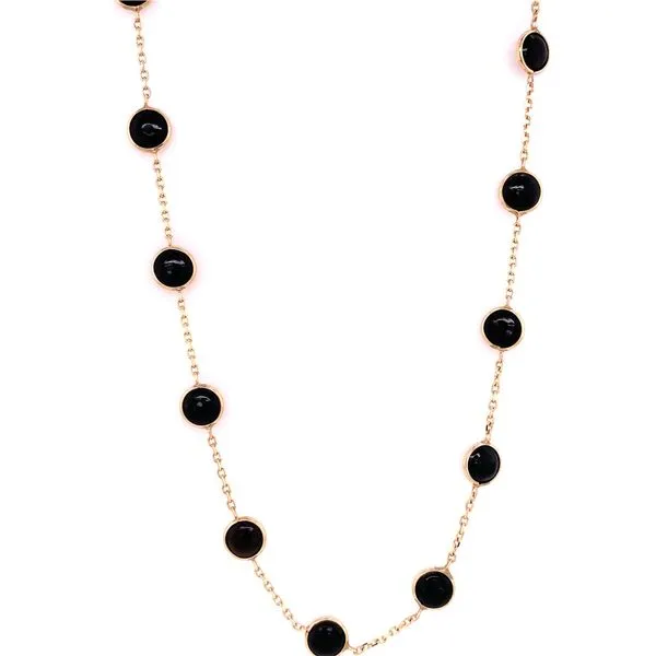 Colored Stone Necklace in 14 Karat Yellow Gold Tzfasman Jewelers Brooklyn, NY