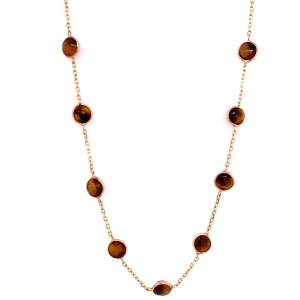 Colored Stone Necklace in 14 Karat Yellow Gold Tzfasman Jewelers Brooklyn, NY