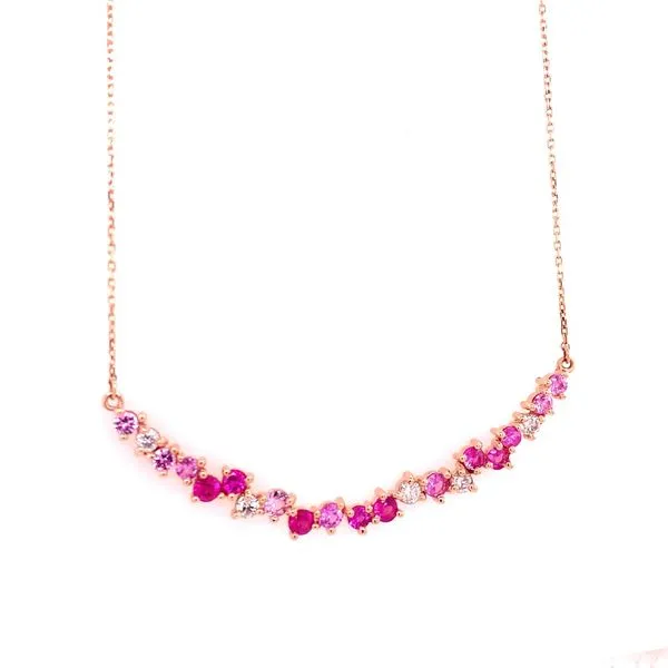 Colored Stone Necklace in 14 Karat Rose Gold Tzfasman Jewelers Brooklyn, NY
