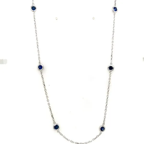 Colored Stone Necklace in 14 Karat White Gold Tzfasman Jewelers Brooklyn, NY