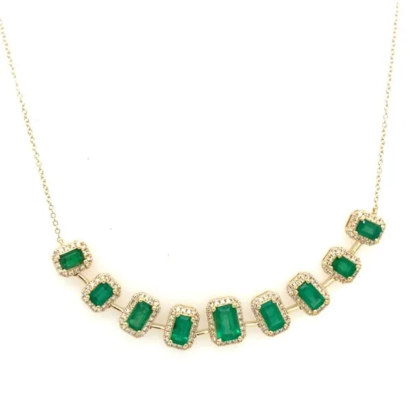 Colored Stone Necklace in 14 Karat Yellow Gold 5.35 Grams