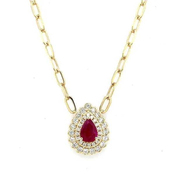 Colored Stone Necklace in 14 Karat Yellow Gold Tzfasman Jewelers Brooklyn, NY