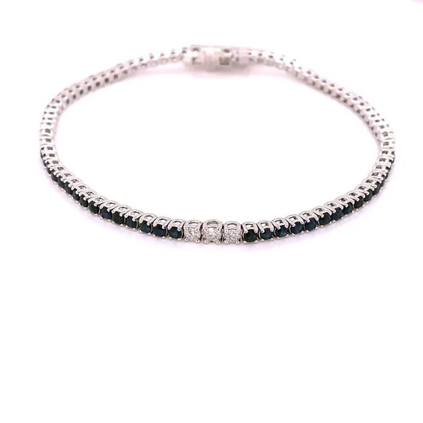 Colored Stone Bracelets in 14 Karat White Gold 7.10 Grams Tzfasman Jewelers Brooklyn, NY