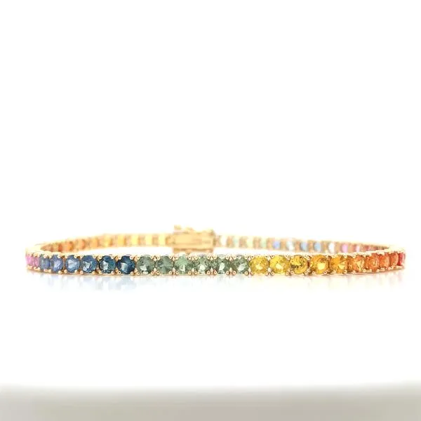 Colored Stone Bracelets in 14 Karat Yellow Gold 7.8 Grams Tzfasman Jewelers Brooklyn, NY