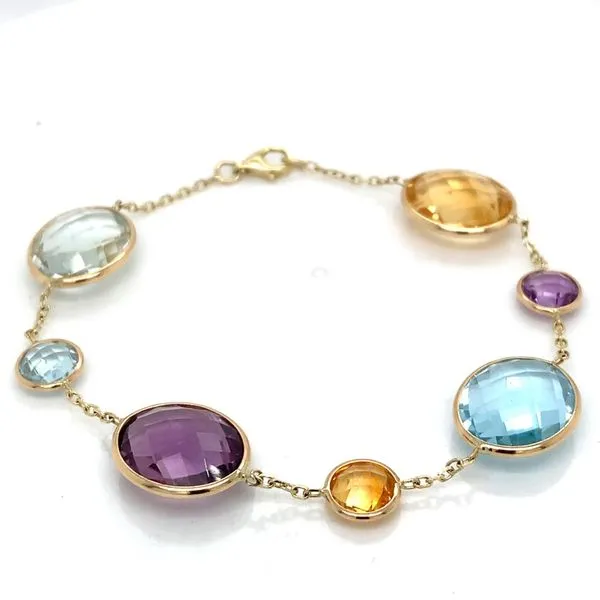 Colored Stone Bracelets in 14 Karat Yellow Gold Tzfasman Jewelers Brooklyn, NY