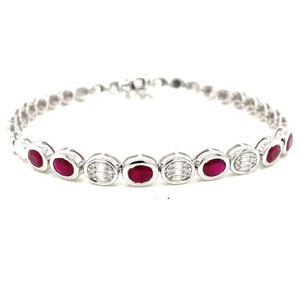 Colored Stone Bracelets in 14 Karat White Gold 8.60 Grams Tzfasman Jewelers Brooklyn, NY