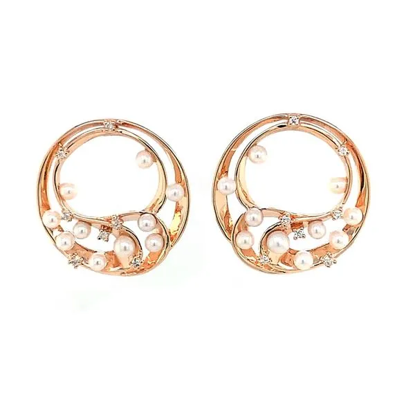 Pearl Earrings in 14 Karat Rose Gold 4.32 Grams similar item image