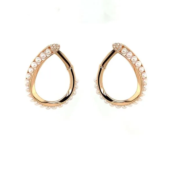 Pearl Earrings in 14 Karat Rose Gold 5.47 Grams similar item image