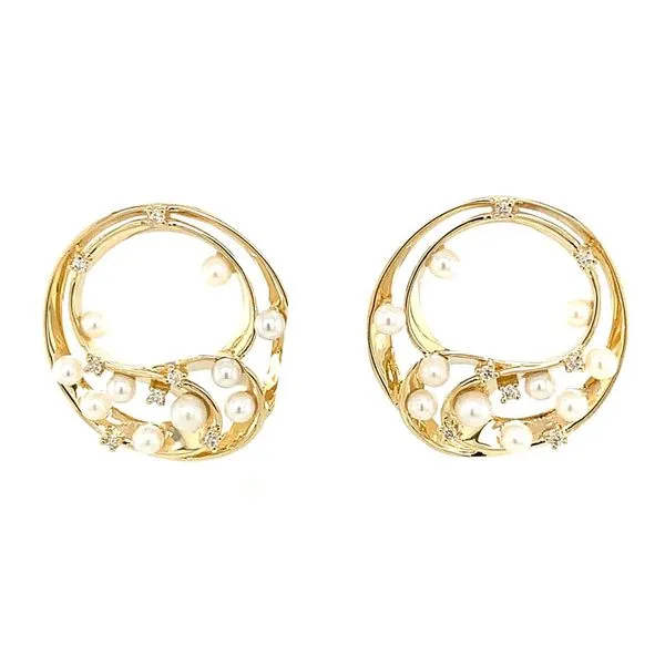Pearl Earrings in 14 Karat Yellow Gold 4.04 Grams similar item image