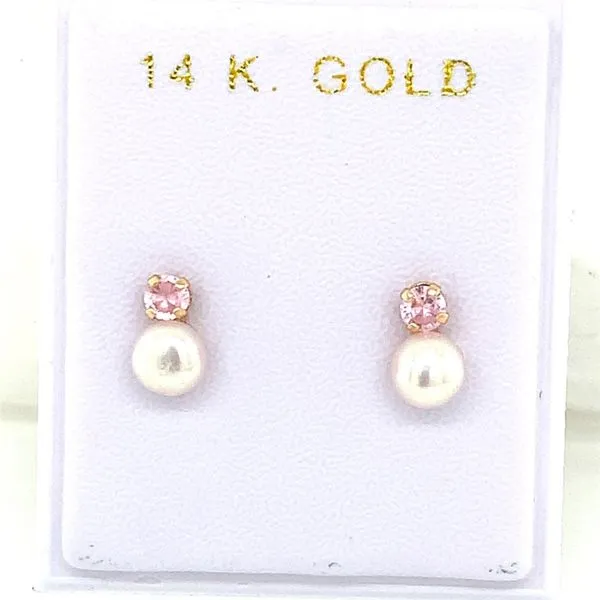 Pearl Earrings in 14 Karat Yellow Gold