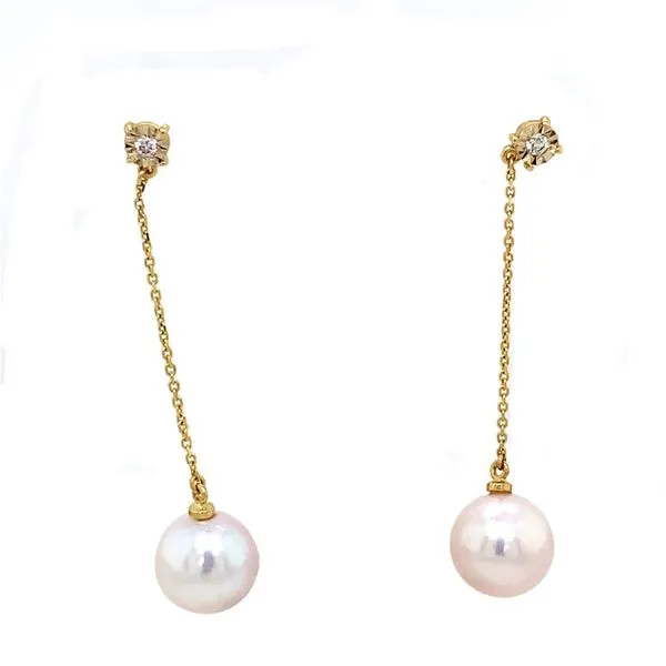 Pearl Earrings in 14 Karat Yellow Gold 4.6 Grams Tzfasman Jewelers Brooklyn, NY
