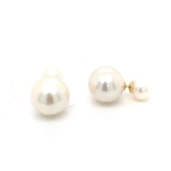 Pearl Earrings in 14 Karat Yellow Gold Tzfasman Jewelers Brooklyn, NY