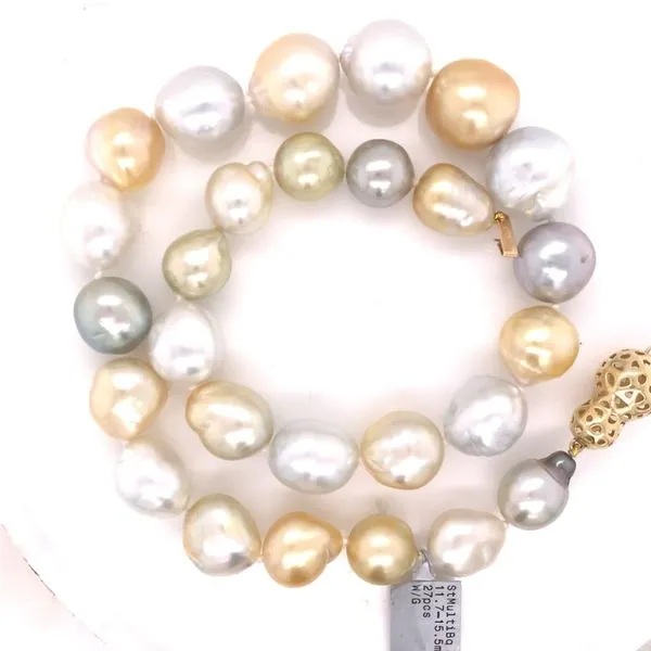 Pearl Necklace in 14 Karat Yellow Gold Tzfasman Jewelers Brooklyn, NY