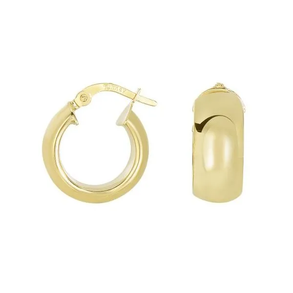 Gold Earrings in 14 Karat Yellow Gold 2.75 Grams Tzfasman Jewelers Brooklyn, NY