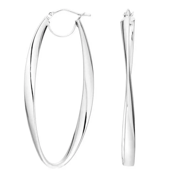 Gold Earrings in 14 Karat White Gold  2.60 Grams Tzfasman Jewelers Brooklyn, NY
