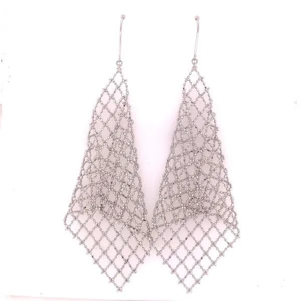 Gold Earrings in 18 Karat White Gold 7.8 Grams Tzfasman Jewelers Brooklyn, NY