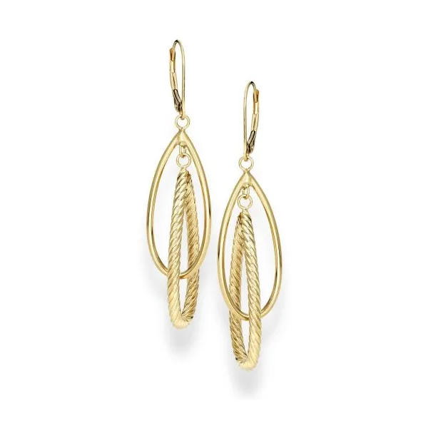 Gold Earrings in 14 Karat Yellow Gold 2.60 Grams Tzfasman Jewelers Brooklyn, NY