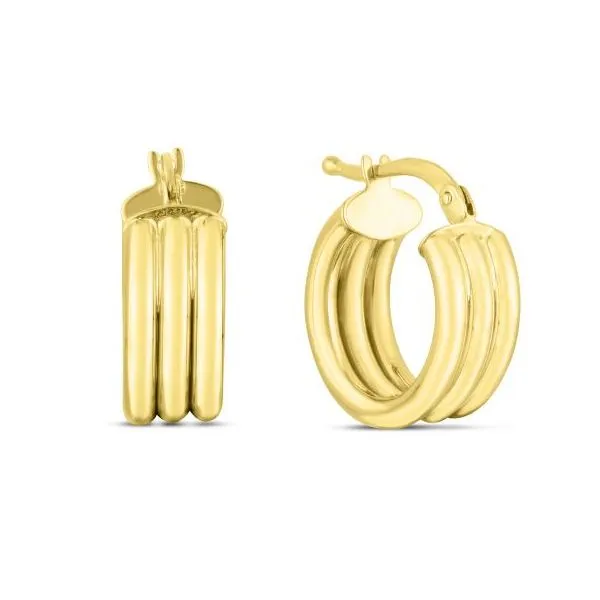 Gold Earrings in 14 Karat Yellow Gold 2.30 Grams Tzfasman Jewelers Brooklyn, NY