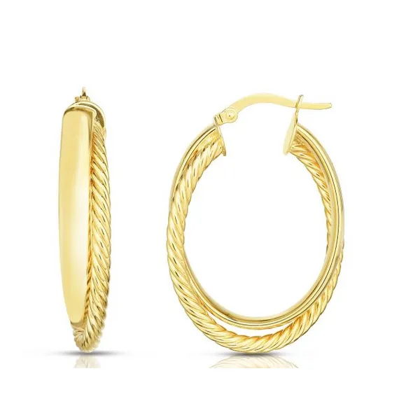 Gold Earrings in 14 Karat Yellow Gold 2.70 Grams Tzfasman Jewelers Brooklyn, NY