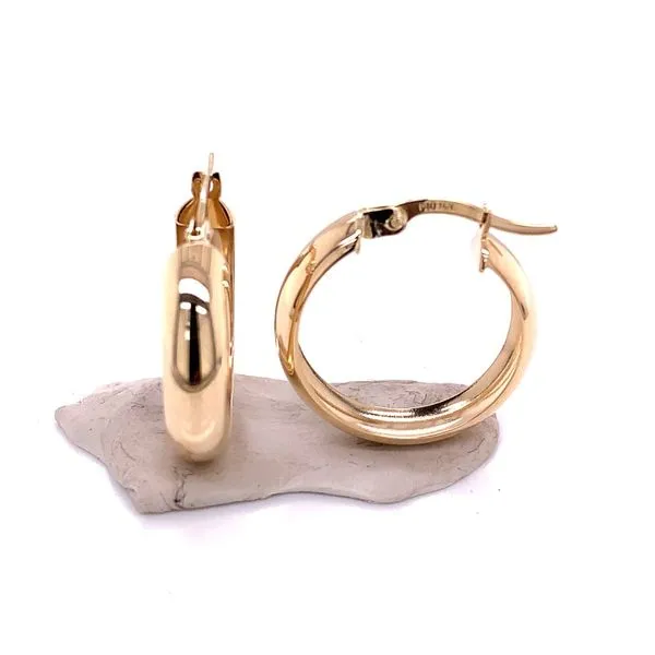 Gold Earrings in 14 Karat Yellow Gold 2.1 Grams Tzfasman Jewelers Brooklyn, NY