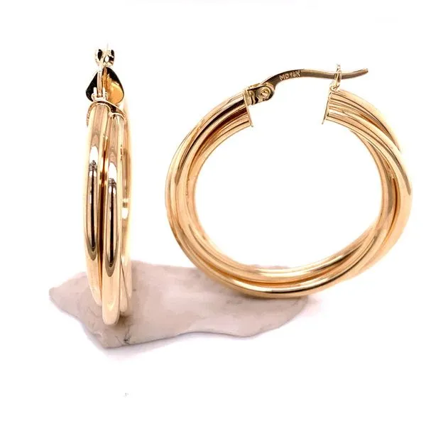 Gold Earrings in 14 Karat Yellow Gold 5.1 Grams Tzfasman Jewelers Brooklyn, NY