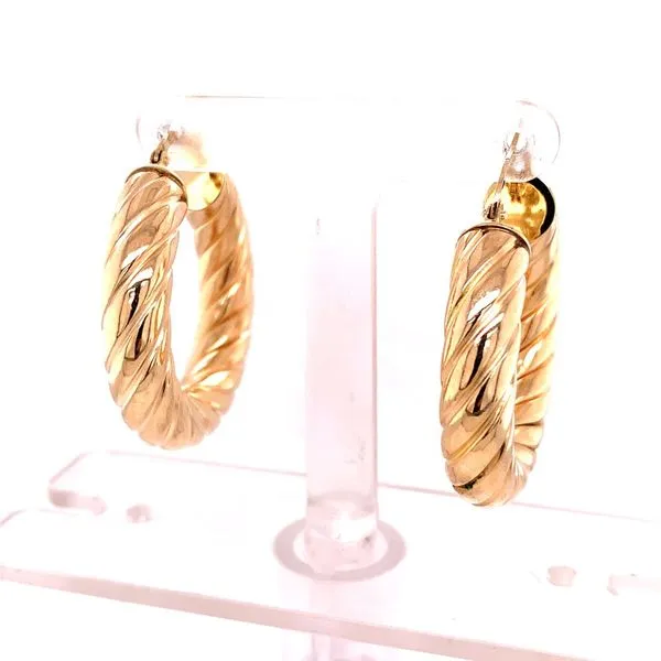 Gold Earrings in 14 Karat Yellow Gold 5.9 Grams Tzfasman Jewelers Brooklyn, NY