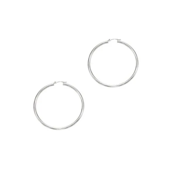 Gold Earrings in 14 Karat White Gold 3.35 Grams Tzfasman Jewelers Brooklyn, NY