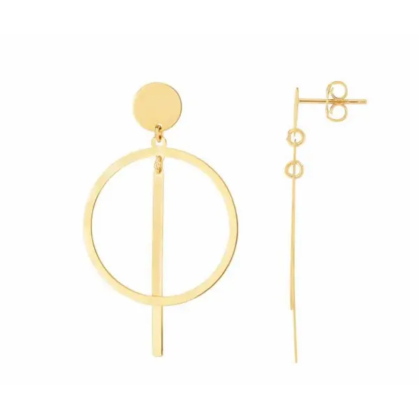 Gold Earrings in 14 Karat Yellow Gold 2.60 Grams Tzfasman Jewelers Brooklyn, NY