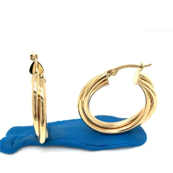 Gold Earrings in 14 Karat Yellow Gold 4.1 Grams Tzfasman Jewelers Brooklyn, NY