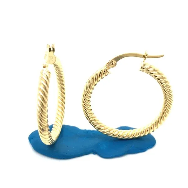 Gold Earrings in 14 Karat Yellow Gold 2.1 Grams Tzfasman Jewelers Brooklyn, NY