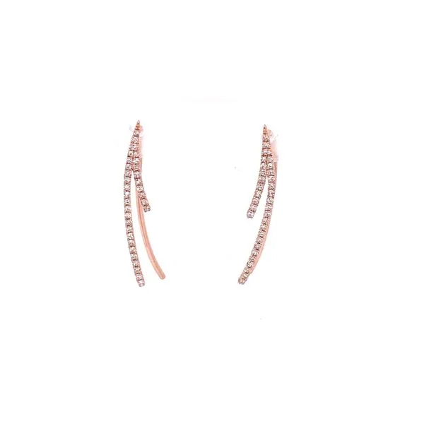 Crawler Earrings in 14 Karat Rose Gold Tzfasman Jewelers Brooklyn, NY