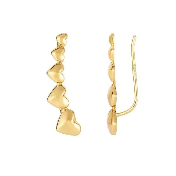 Crawler Earrings in 14 Karat Yellow Gold 1.50 Grams Tzfasman Jewelers Brooklyn, NY
