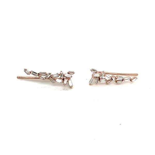 Crawler Earrings in 14 Karat Rose Gold 1.5 Grams Tzfasman Jewelers Brooklyn, NY