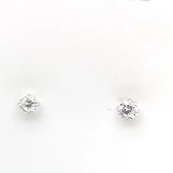 14 Karat White Gold Kids Earrings Tzfasman Jewelers Brooklyn, NY