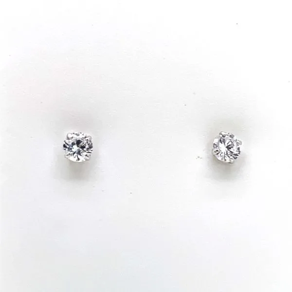 Kids Earrings in 14 Karat White Gold Tzfasman Jewelers Brooklyn, NY