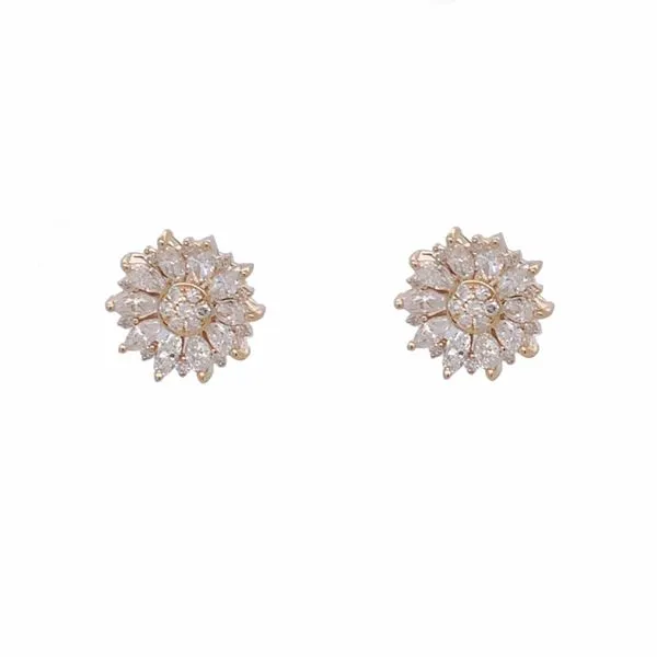 Diamond Studs in 14 Karat Yellow Gold 3.81 Grams Tzfasman Jewelers Brooklyn, NY