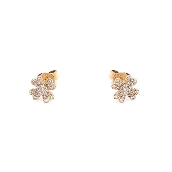 Diamond Studs in 14 Karat Yellow Gold 1.10 Grams Tzfasman Jewelers Brooklyn, NY