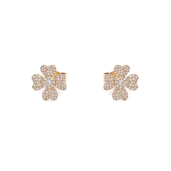 Diamond Studs in 14 Karat Yellow Gold 1.41 Grams Tzfasman Jewelers Brooklyn, NY