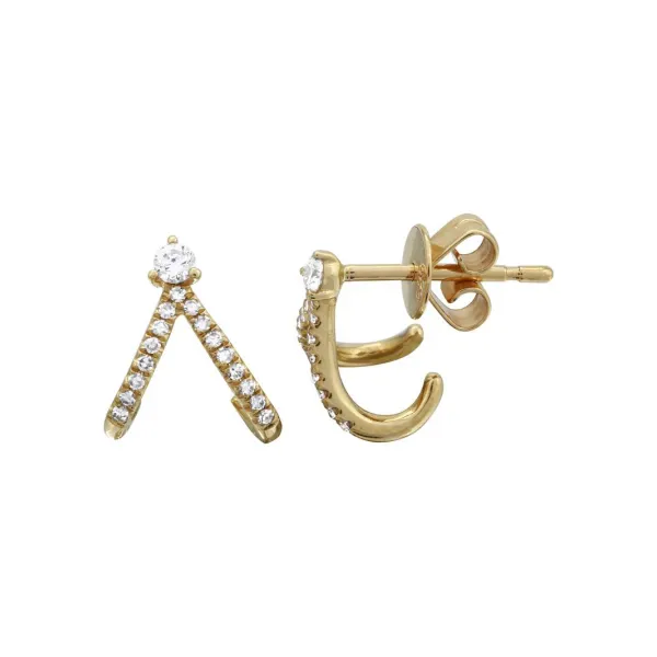 Diamond Studs in 14 Karat Yellow Gold 1.55 Grams Tzfasman Jewelers Brooklyn, NY