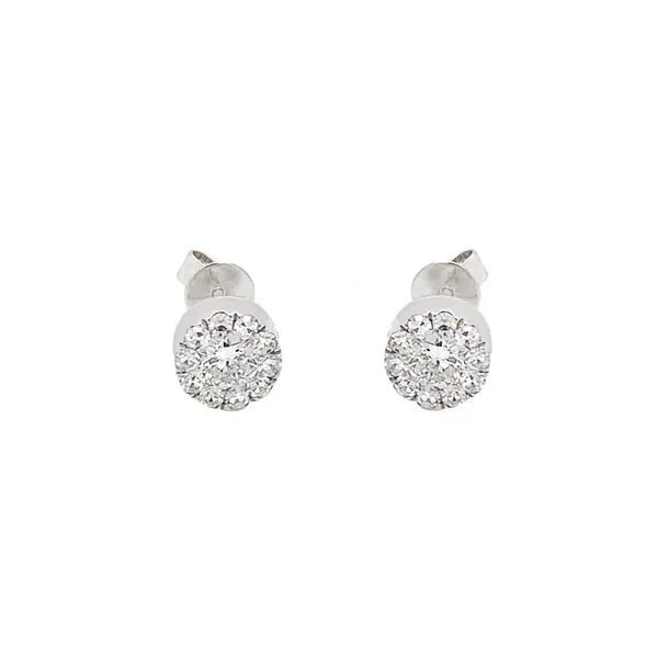 Diamond Studs in 14 Karat White Gold Tzfasman Jewelers Brooklyn, NY