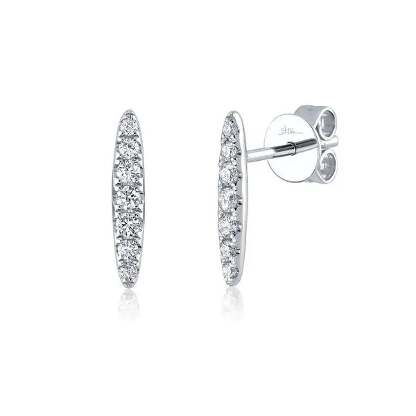 Diamond Studs in 14 Karat White Gold 1.2 Grams Tzfasman Jewelers Brooklyn, NY