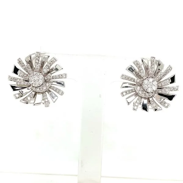 Diamond Studs in 14 Karat White Gold 6.57 Grams Tzfasman Jewelers Brooklyn, NY