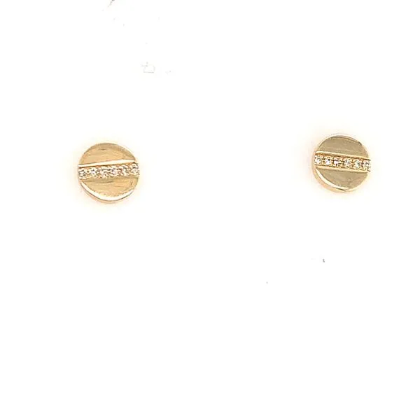 Diamond Studs in 14 Karat Yellow Gold 1.60 Grams Tzfasman Jewelers Brooklyn, NY