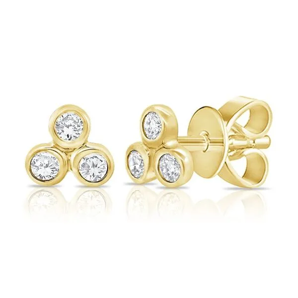 Diamond Studs in 14 Karat Yellow Gold 1.07 Grams Tzfasman Jewelers Brooklyn, NY