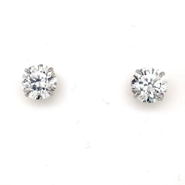 Diamond Studs in 14 Karat White Gold Tzfasman Jewelers Brooklyn, NY