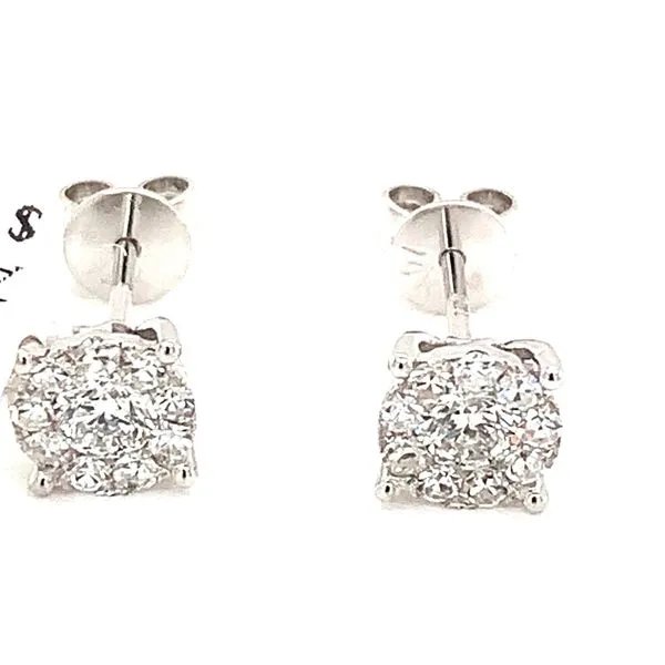 Diamond Studs in 14 Karat White Gold Tzfasman Jewelers Brooklyn, NY