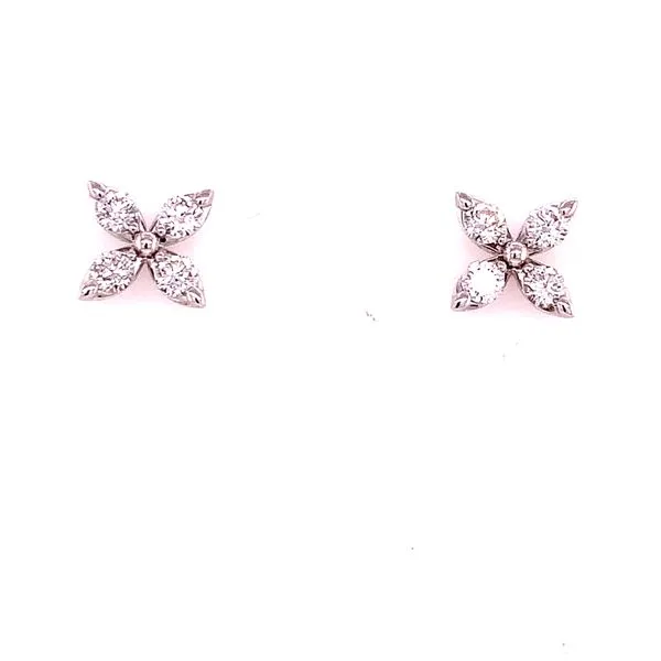 Diamond Studs in 14 Karat White Gold Tzfasman Jewelers Brooklyn, NY