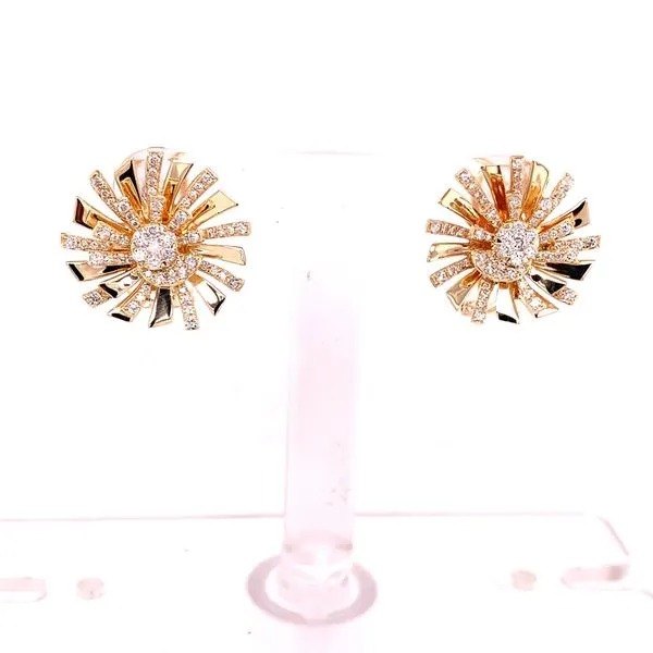 Diamond Studs in 14 Karat Yellow Gold 6.19 Grams Tzfasman Jewelers Brooklyn, NY