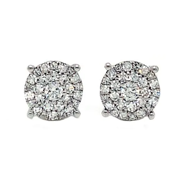 Diamond Studs in 14 Karat White Gold Tzfasman Jewelers Brooklyn, NY